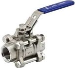 Stainless Steel 4 &quot;3 Way T Type Internal Thread Manual Dioperasikan Floating Ball Valve